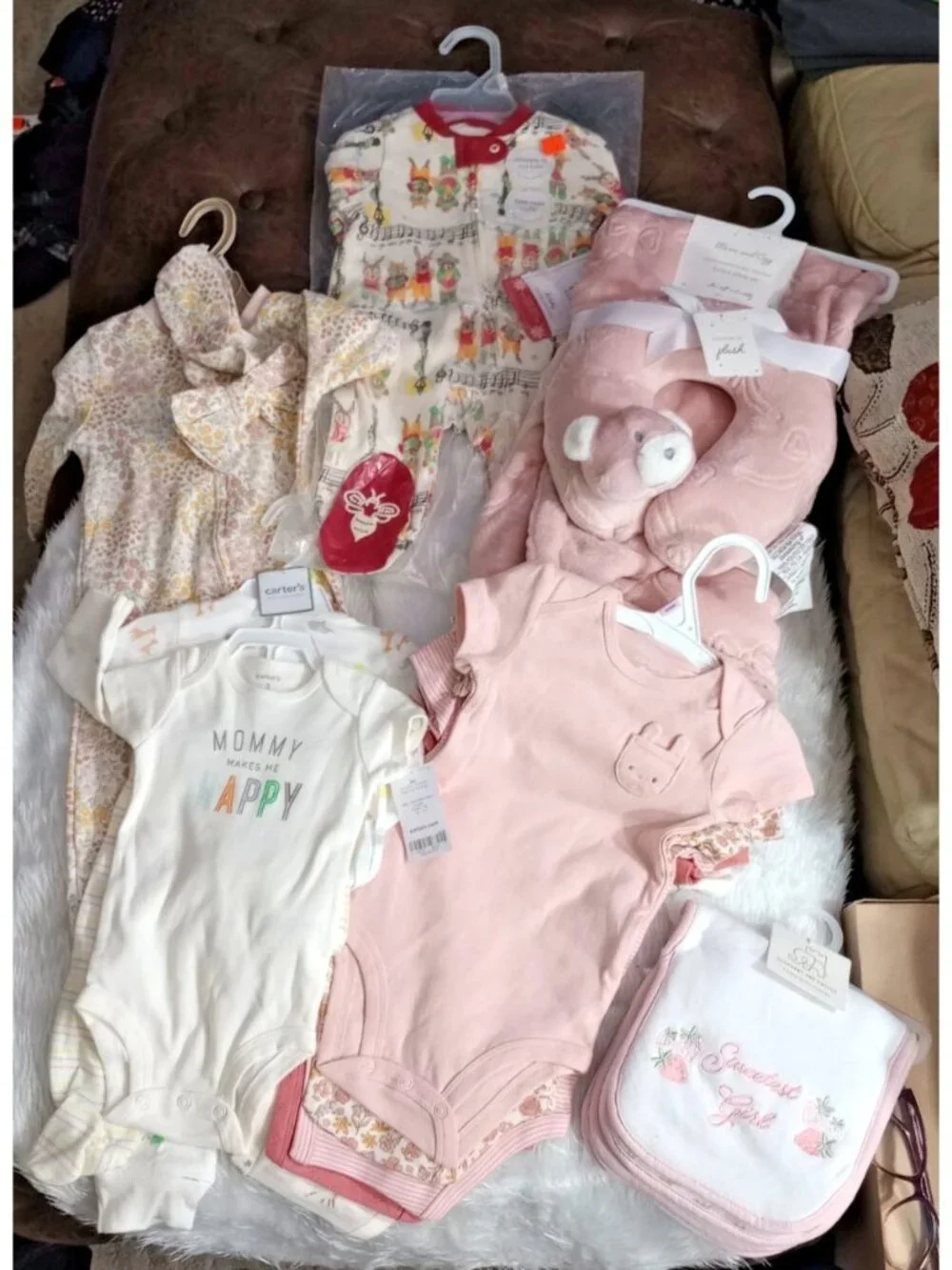 New Newborn - 12 Month Baby Girl Lot of 16 Pieces Variety Baby Shower Gift